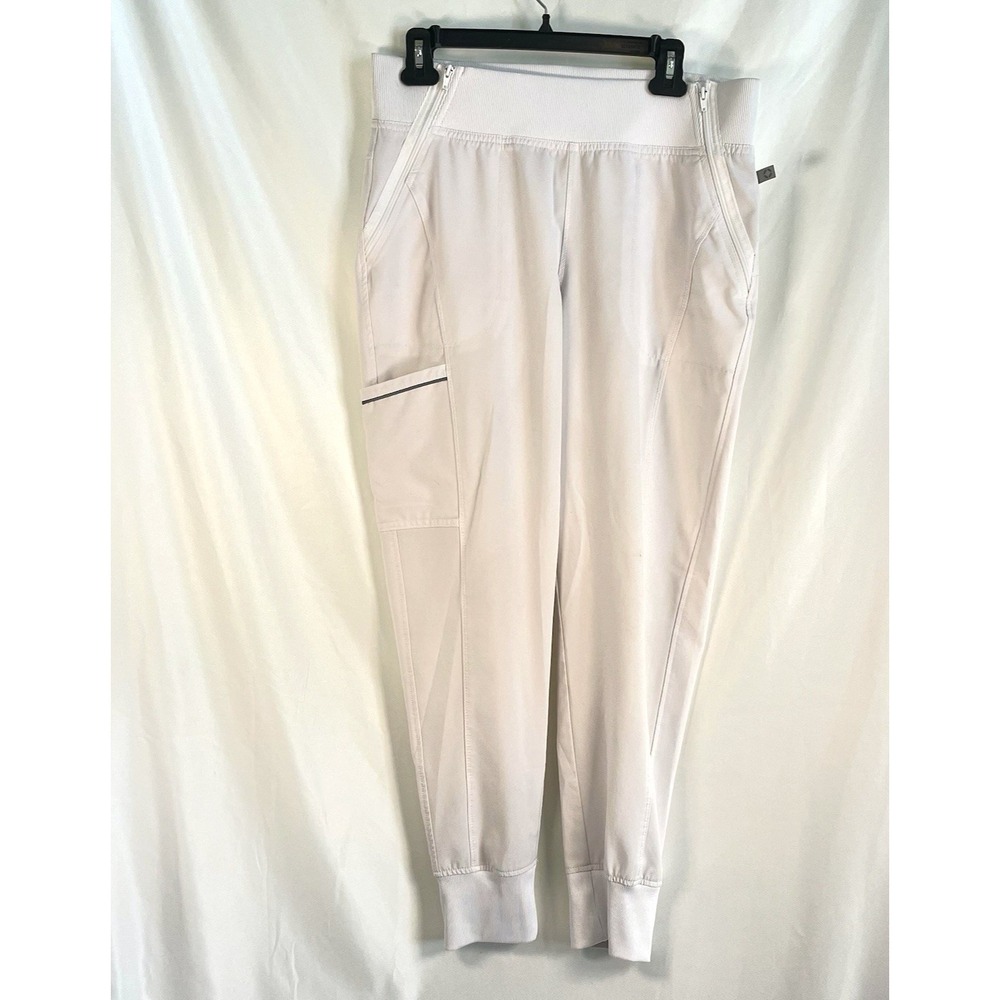 Women's Infinity Cherokee Scrub Straight Leg Jogger Bottom Pants White Medium